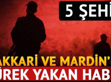 Hakkari ve Mardin’den Kahreden Haber: 5 Şehit