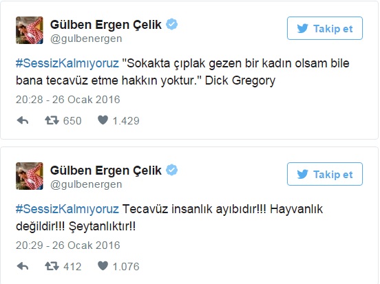 gülben ergen bağdat caddesi tecavüzüne isyan etti