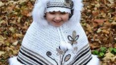 Çocuklar için örgü panço modelleri