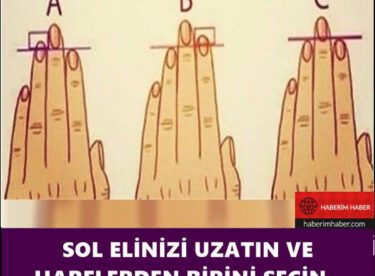 SOL ELİNİZİ UZATIN VE HARFLERDEN BİRİNİ SEÇİN… SONUCUNA….