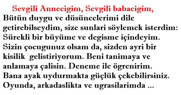 Sevgili Anneciğim, Sevgili babacığım