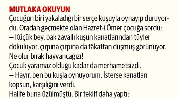 Çocuk ve Hz. Ömer hikayesi
