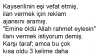 Kayserilinin Ölüm İlanı