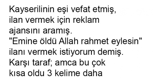 Kayserilinin Ölüm İlanı