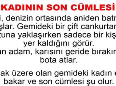 Kadının son cümlesi…