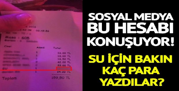 Bir kafede su için istenen fiyatı görünce şaşkına döndü. Su için bakın kaç para yazdılar..
