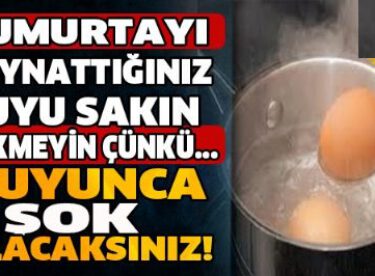 Yumurtayı Kaynatığınız suyu Dökmeyin Hanımlar Duyunca Şok Olacaksınız!