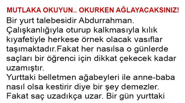 NE OLUR SAÇLARIMI KESMEYİN