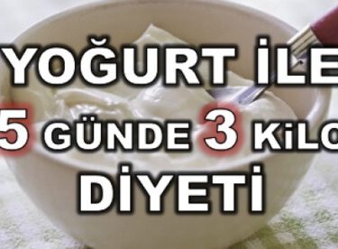 5 Günde 3 Kilo Diyeti