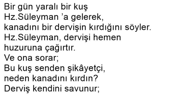 Derviş Tarafından Kanadı Kırılmış Kuş Hikayesi