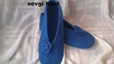 Çiçek Figürlü Örgü Patik Yapımı