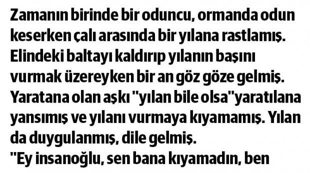 Yılan ile oduncu hikayesi
