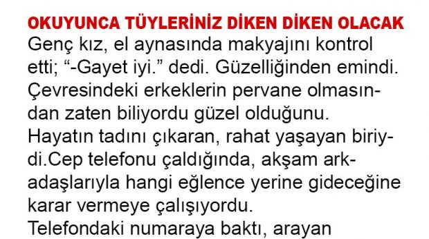 Genç kız, el aynasında makyajını kontrol etti…