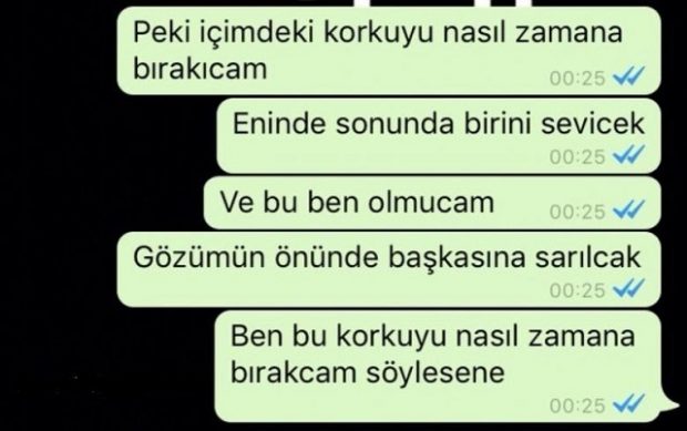 Hüzünlü 19 mesaj