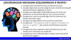 Çocuğunuzun hafizasını güçlendirecek 8 tavsiye!