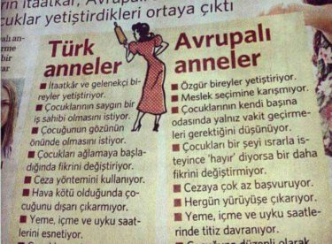 Türk Anneleri İle Avrupalı Anneler Arasındaki Farklar