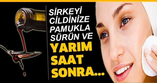 Sirkeyi cildinize pamukla sürün ve