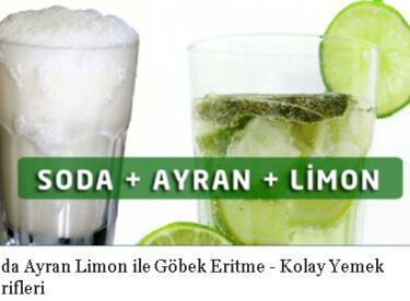 Soda Ayran Limon ile Göbek Eritme