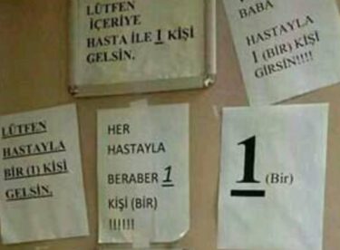 Çıldıran doktor, hastaları bu şekilde uyarma ihtiyacı hissetmiş :))