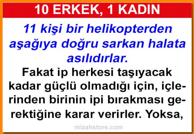 on erkek ve bir kadın
