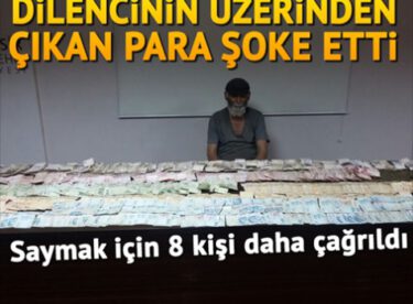 Dilencinin üstünden çıkan parayı 8 zabıta sayabildi