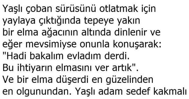 Yaşlı Çoban ve Elma Ağacı