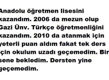 9 Yıldır Ataması Yapılmayan Öğretmenin Mektubu