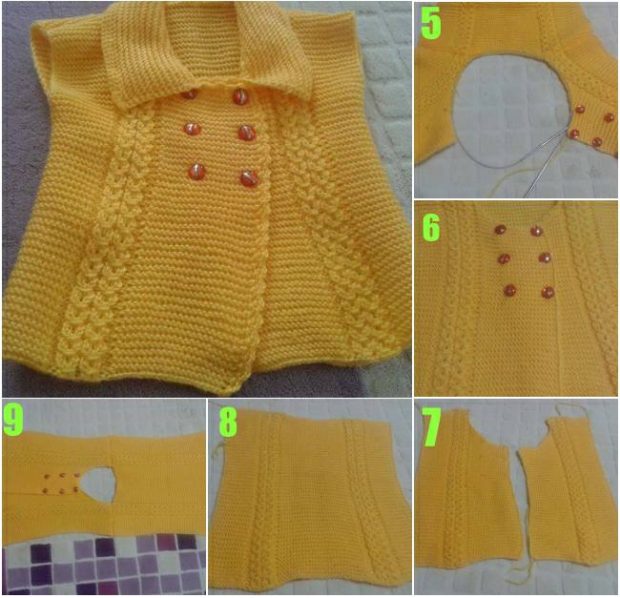 Kahve Çekirdeği Modeli İle Örgü Bebek Yeleği