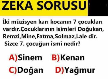 Zeka Sorusu: Her yüz kişiden sadece biri doğru cevap verebiliyor eğer doğru cevap verebildiyseniz zeka seviyeniz yüzde birlik dilim içinde