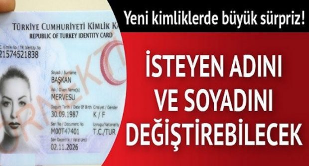 Mahkeme kararı olmadan isteyen adını ve soyadını değiştirebilecek