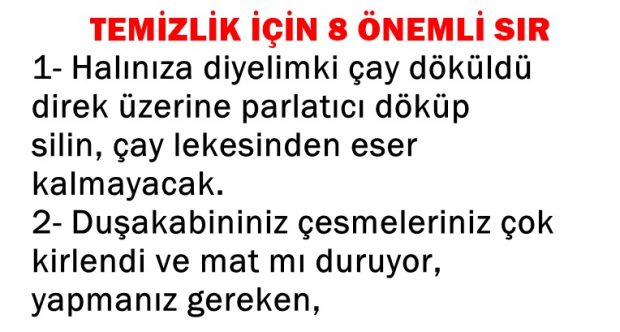 Ev hanımlarının ev işlerine çok yardımcı olacak sırlar
