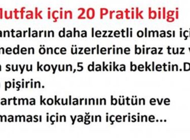 Mutfak için 19 Müthiş Pratik Bilgi