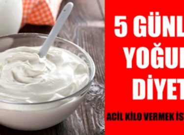 Acil Kilo Vermek İçin 5 Günlük Yoğurt Diyeti