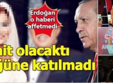 CUMHURBAŞKANI ERDOĞAN, O DÜĞÜNE KATILMADI