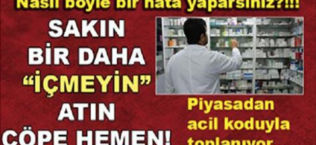 Sağlık Bakanlığın’dan ŞOK Uyarı! Bu İlaçlar MEĞER Ölüm Saçıyormuş.. İşte O ilaçların Tam Listesi